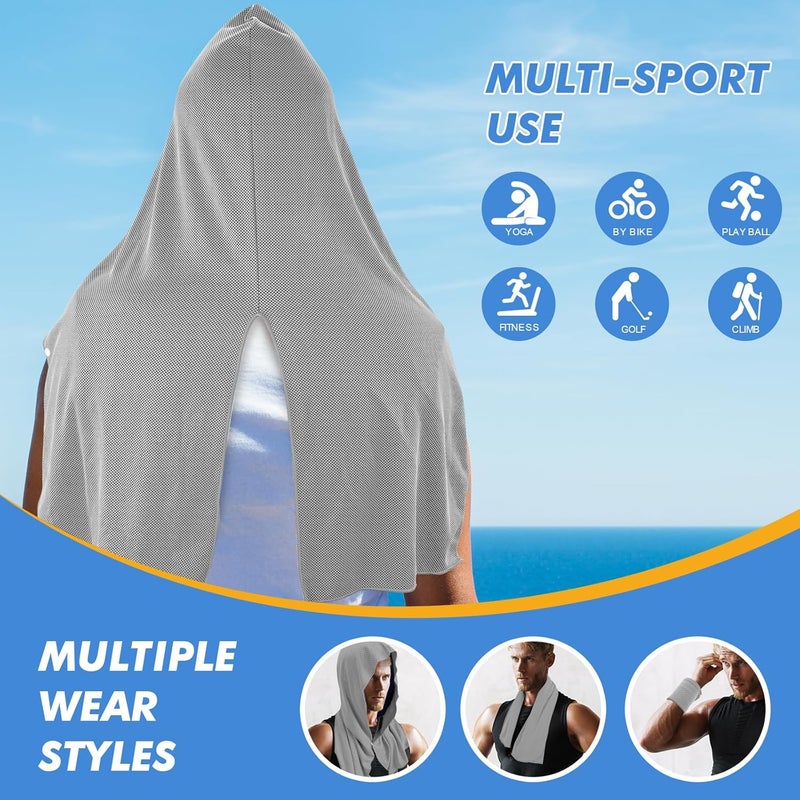 CASITE Cooling Hoodie Towels, Instant Cooling Towels for Neck and Face, UPF 50 Sun Protection, Ice Towel for Hot Weather, Head Towel for Sports, Camping, Cycling & More Activities - Image 5